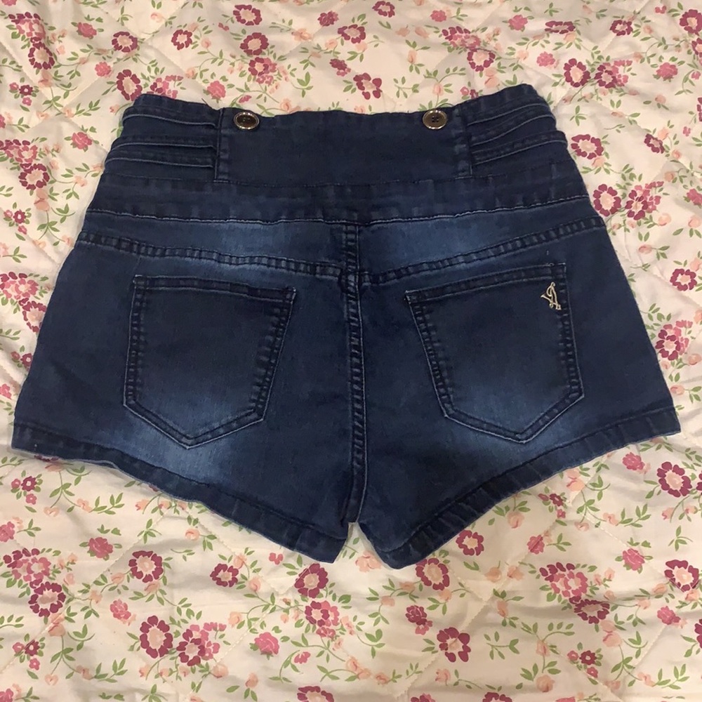 navy blue jean shorts - Picture 2 of 2